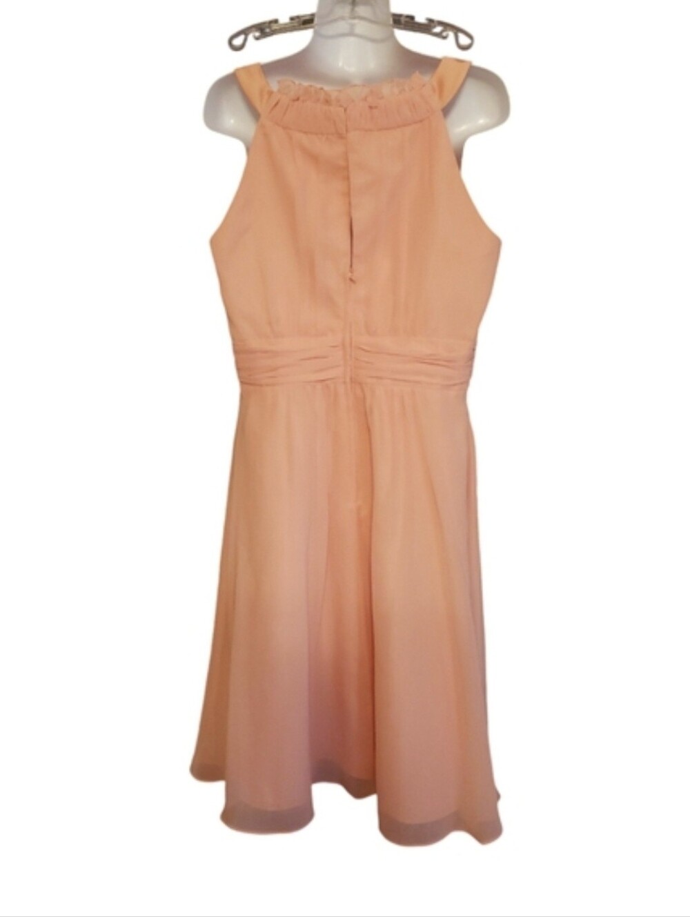Alfred Angelo Peach Colored Cocktail Dress Size 14 - Picture 3 of 4